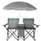 Folding Beach Chair With Portable Umbrella Set Durable Patio Outdoor Furniture For Relaxation 5