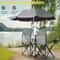 Folding Beach Chair With Portable Umbrella Set Durable Patio Outdoor Furniture For Relaxation 3