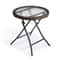 Foldable Round Patio Table Small Wicker Garden Table For Outdoor Indoor Use 2