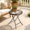 Foldable Round Patio Table Small Wicker Garden Table For Outdoor Indoor Use 1