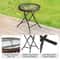 Foldable Round Patio Table Small Wicker Garden Table For Outdoor Indoor Use 3