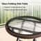 Foldable Round Patio Table Small Wicker Garden Table For Outdoor Indoor Use 5