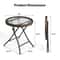 Foldable Round Patio Table Small Wicker Garden Table For Outdoor Indoor Use 6