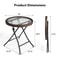 Foldable Round Patio Table Small Wicker Garden Table For Outdoor Indoor Use 6