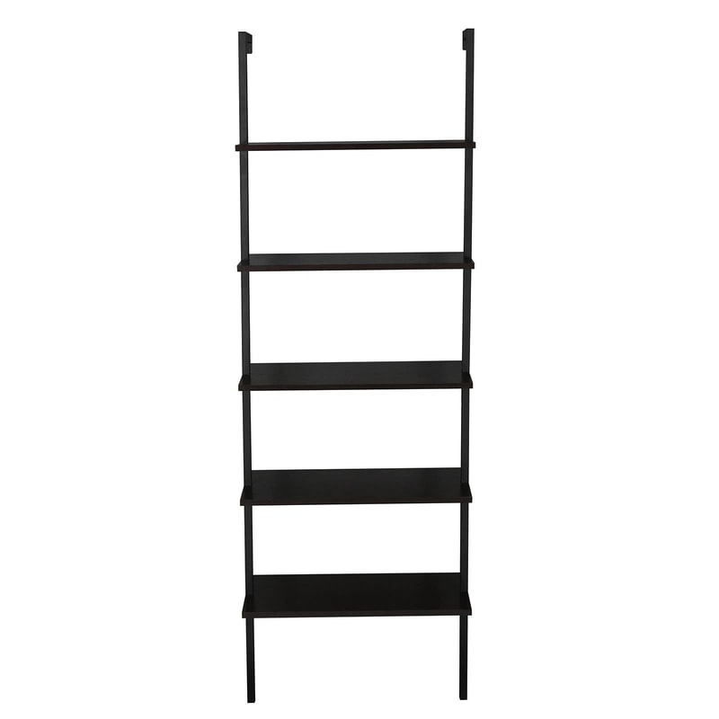 Modern Ladder Bookshelf Wall Mount Shelving Unit Sturdy Storage 5