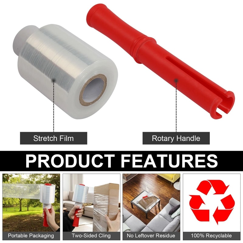 Industrial Stretch Wrap Tear Resistant Moving Supplies With Handles 8