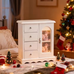 french style desktop jewelry organizer with rotating necklace hooks