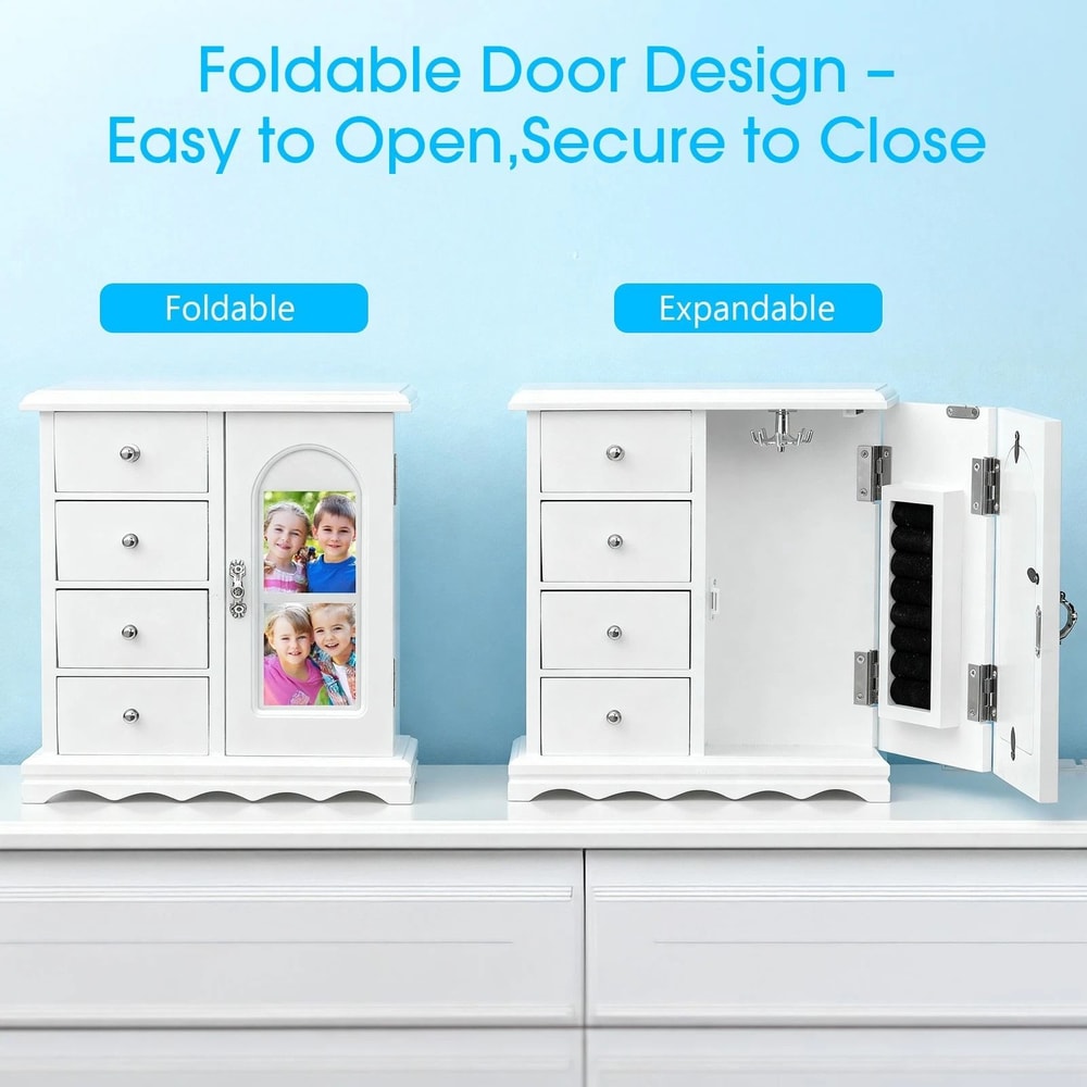 French Style Desktop Jewelry Organizer With Rotating Necklace Hooks 2