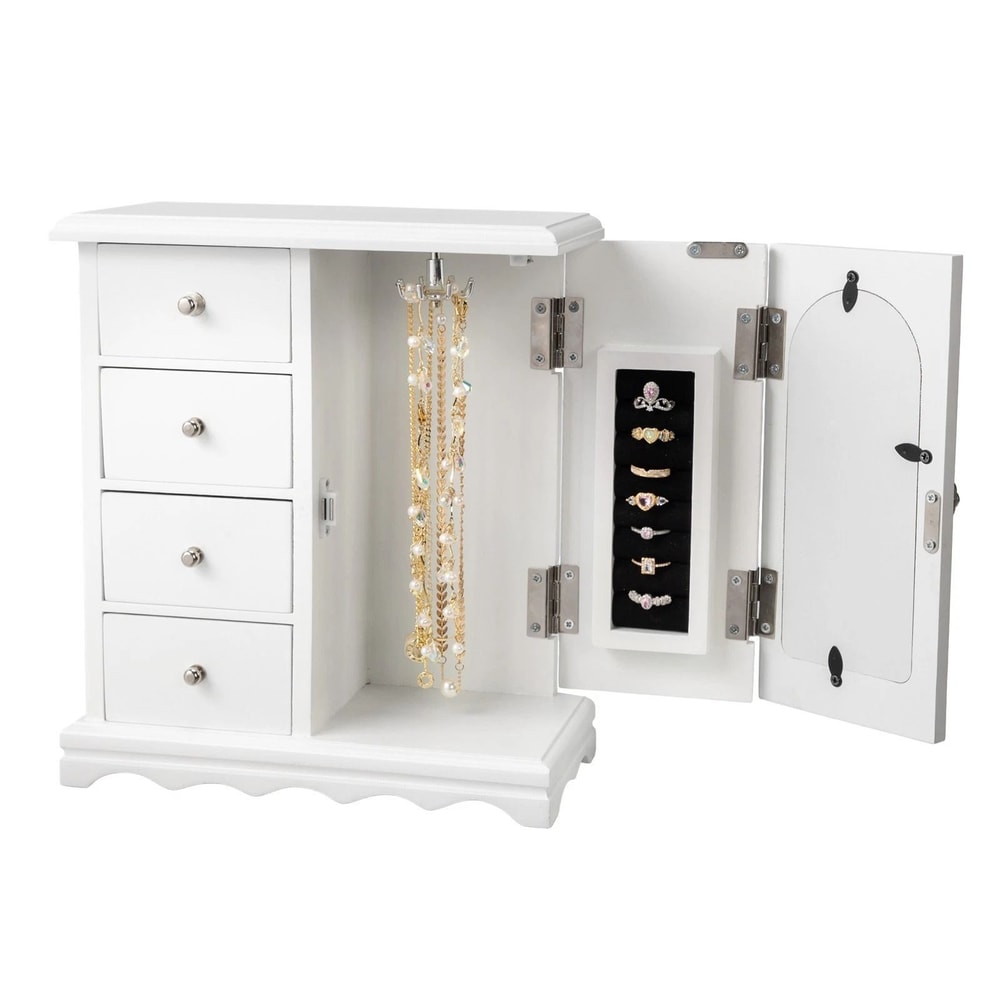 French Style Desktop Jewelry Organizer With Rotating Necklace Hooks 3