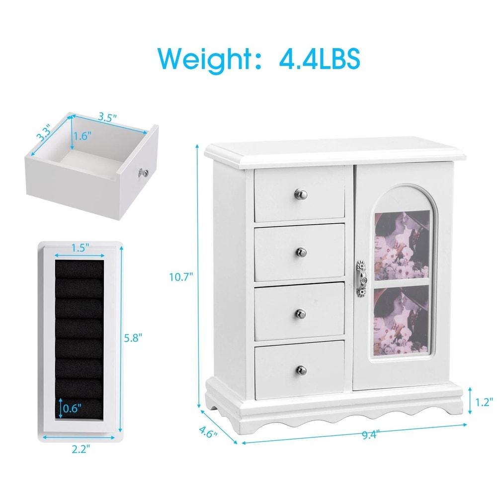 French Style Desktop Jewelry Organizer With Rotating Necklace Hooks 5