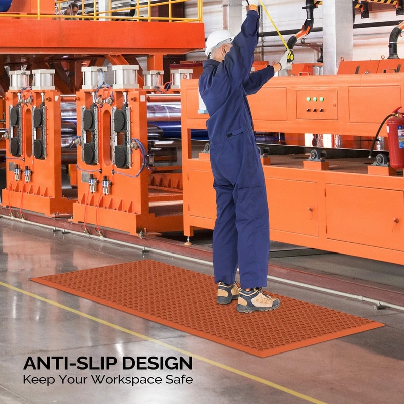 Commercial Kitchen Floor Mat NonSlip OilResistant Grid Drainage System 3