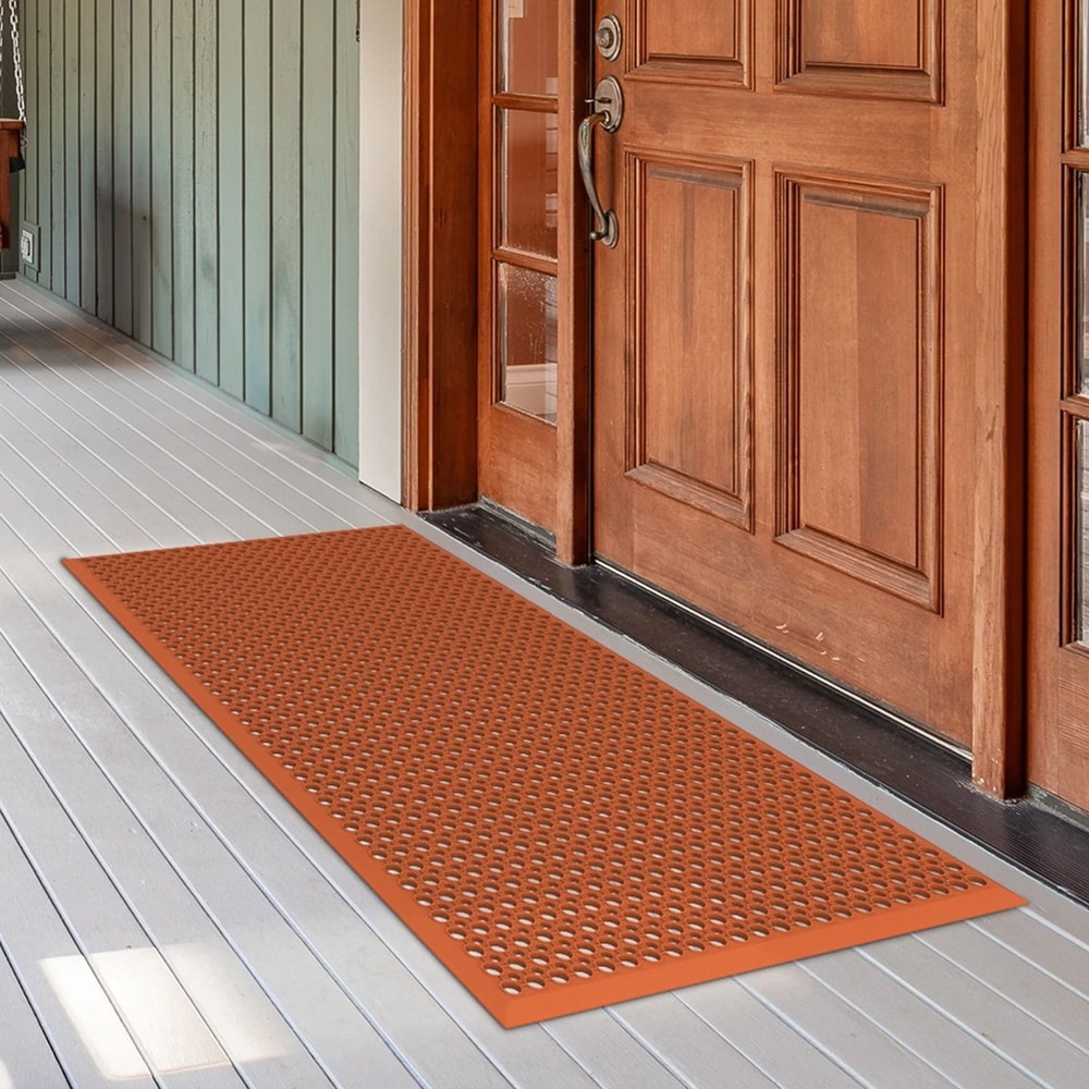 Commercial Kitchen Floor Mat NonSlip OilResistant Grid Drainage System 0