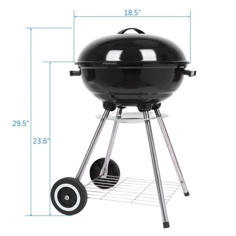 Premium Grill With Lid And Wheels AppleShaped Outdoor BBQ Grill 7