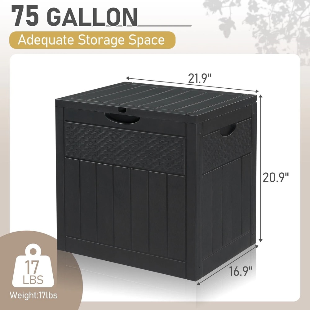 Outdoor Deck Storage Box With Lockable Lid Durable Weatherproof Garden Tool Organizer 2