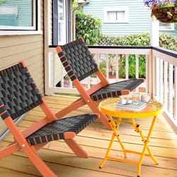 folding patio side table - sturdy outdoor dining table with modern floral design