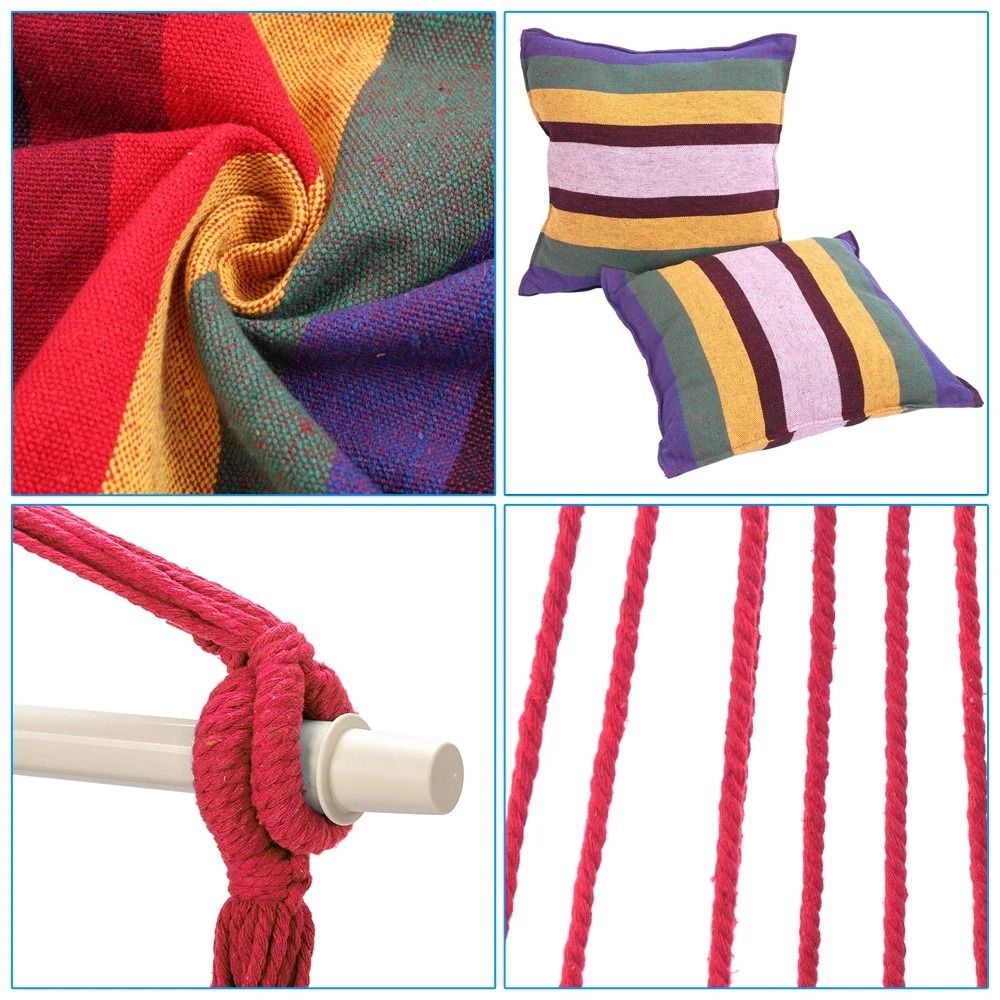 Hanging Rope Rainbow Chair Swing Hammock Cozy Outdoor Porch Patio Yard Seat 2