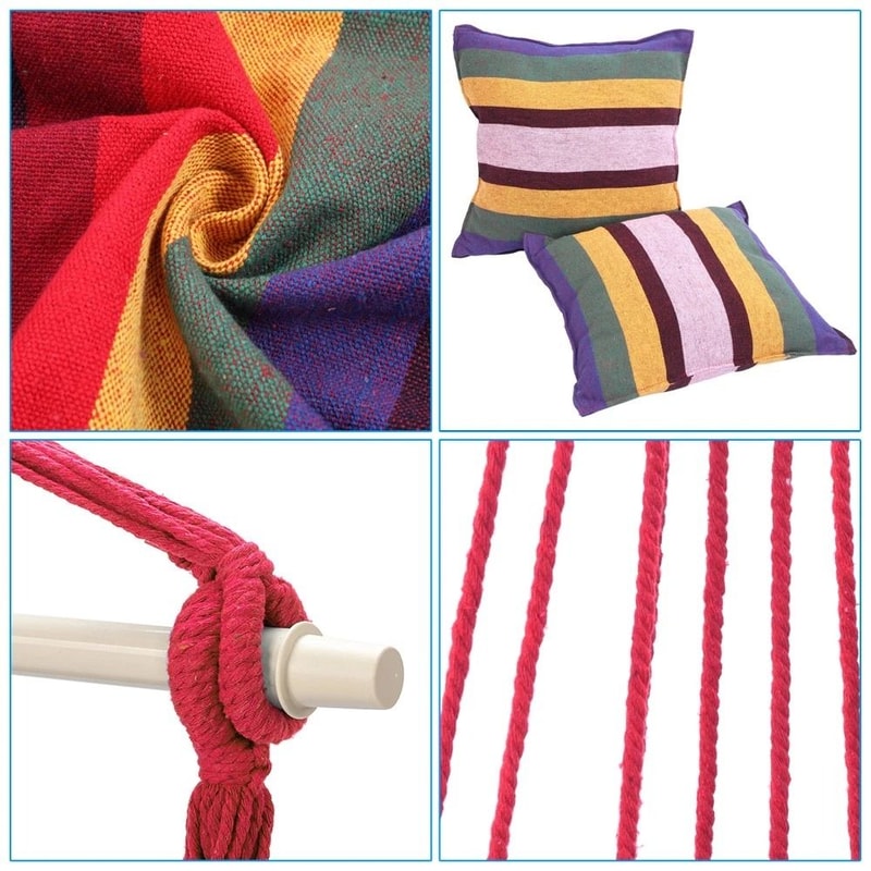 Hanging Rope Rainbow Chair Swing Hammock Cozy Outdoor Porch Patio Yard Seat 2