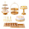 Gold Cake Stand Tower Set Elegant Serving Platters For Weddings Durable Metal 6