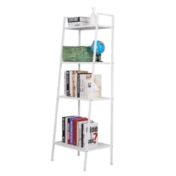 iron wall ladder shelf | sturdy bookshelf & storage unit for home, office, and living room