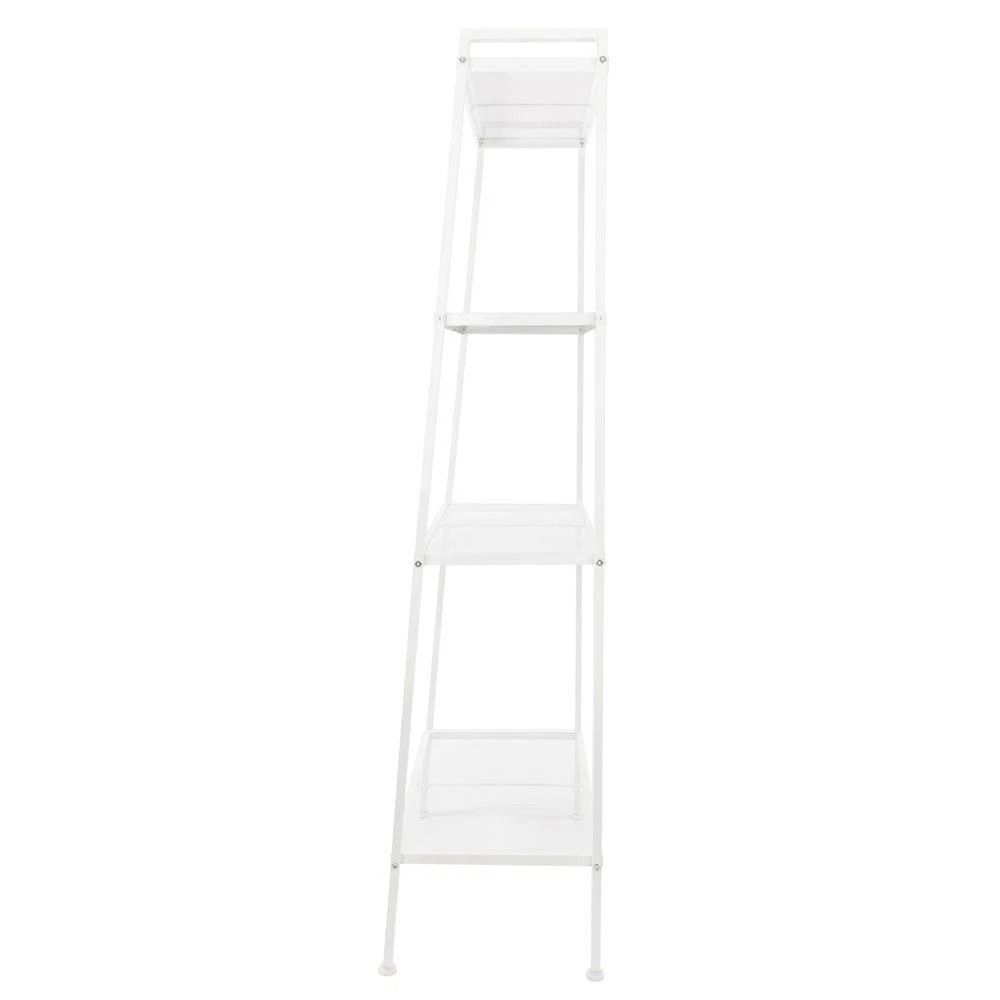 Iron Wall Ladder Shelf Sturdy Bookshelf Storage Unit For Home Office And Living Room 2