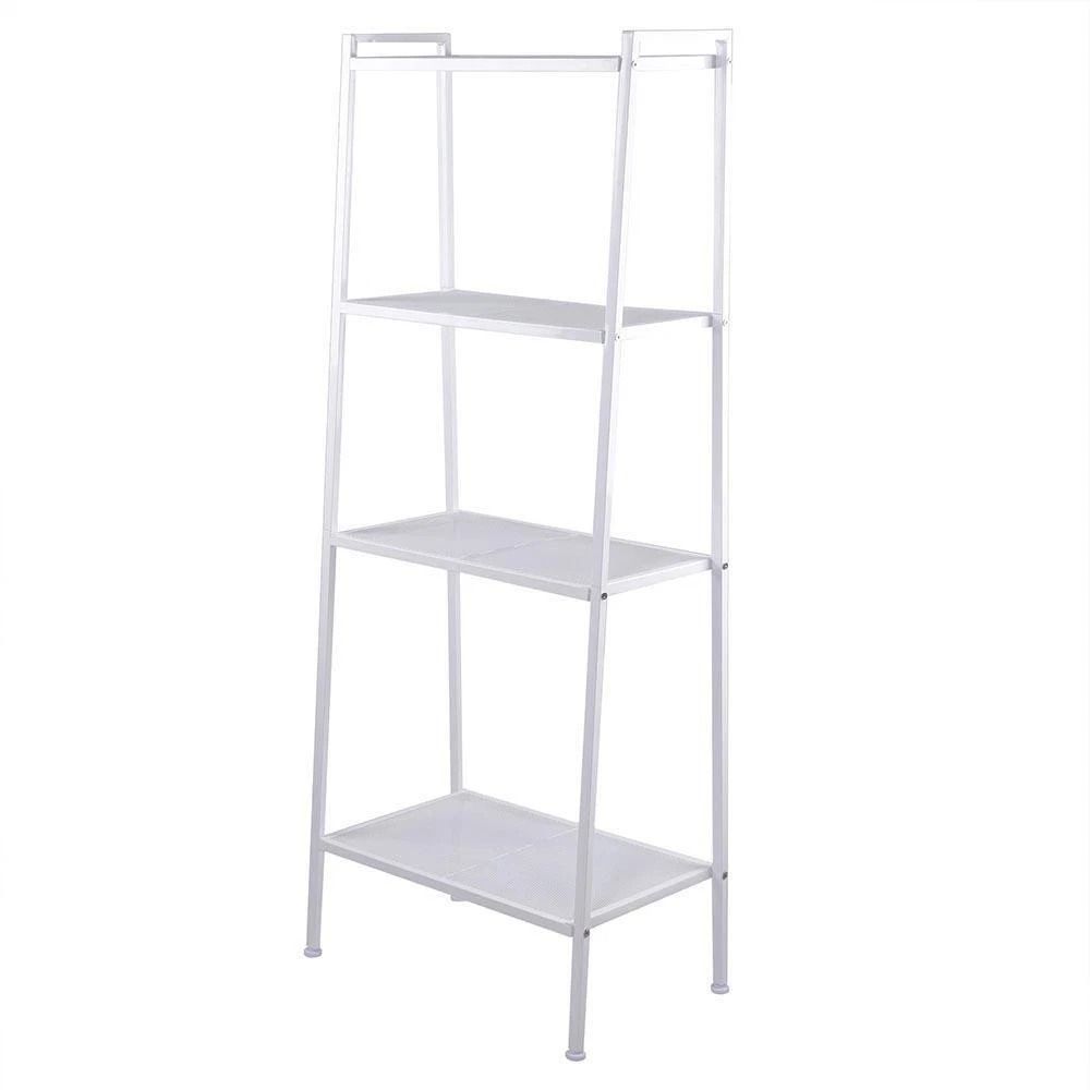 Iron Wall Ladder Shelf Sturdy Bookshelf Storage Unit For Home Office And Living Room 4