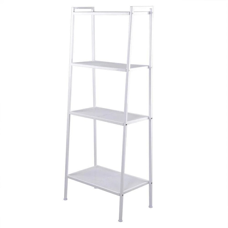 Iron Wall Ladder Shelf Sturdy Bookshelf Storage Unit For Home Office And Living Room 4