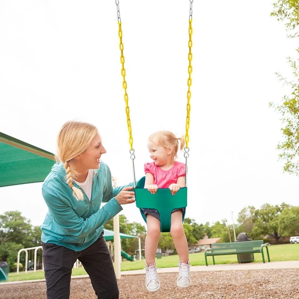 Full Bucket Toddler Swing Seat With Chain For Outdoor Play 0