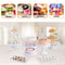 Elegant White Tiered Cake Stand Set Metal Dessert Display For Weddings And Parties 3