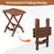 Round Wooden Folding Side Table Solid Wood End Coffee Table For Indoor Outdoor Use 3