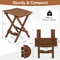 Round Wooden Folding Side Table Solid Wood End Coffee Table For Indoor Outdoor Use 6