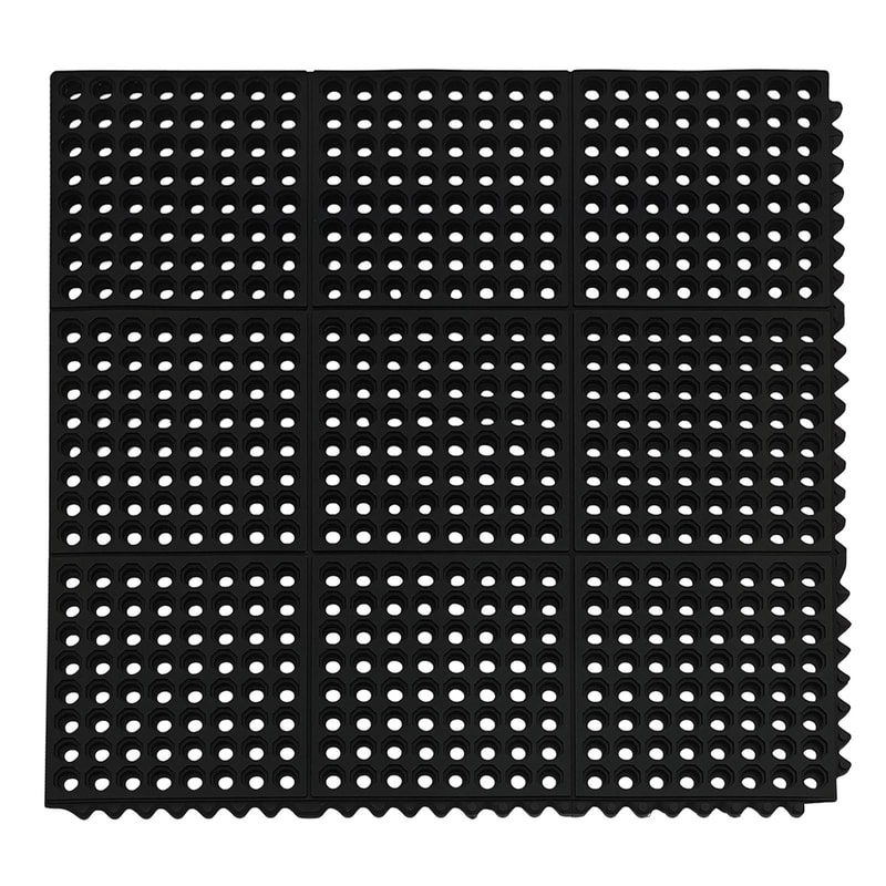 Rubber Mat With Drainage Holes NonSlip AntiFatigue Square Mat For Kitchens Garages And More 8