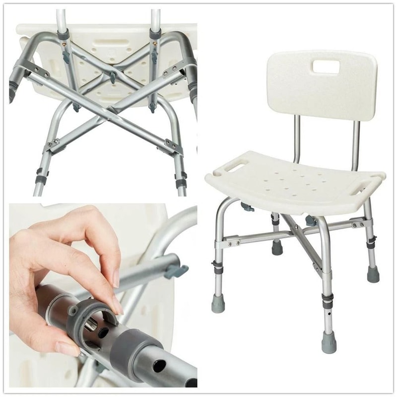 Heavy Duty Shower Chair With Back Adjustable Bath Seat For Elderly Bariatric Use 2