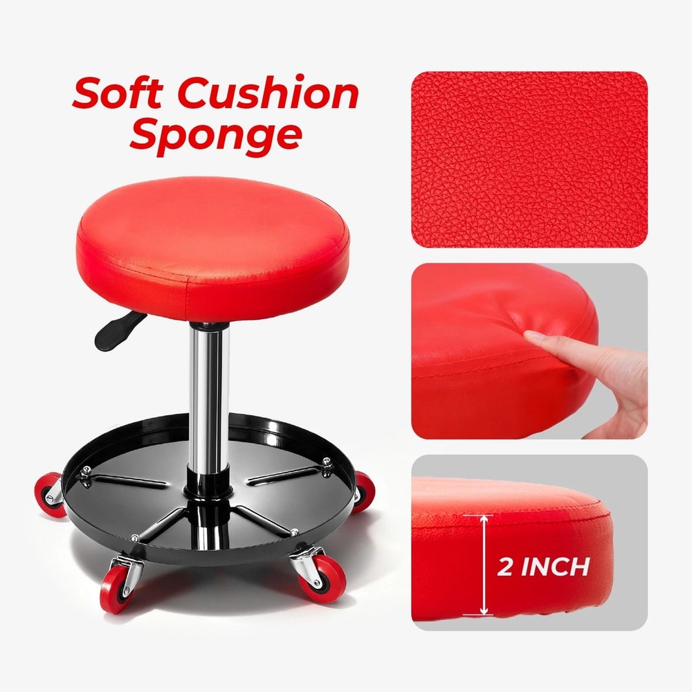 Heavy Duty Mechanic Stool Adjustable Rolling Creeper GarageShop Seat 2