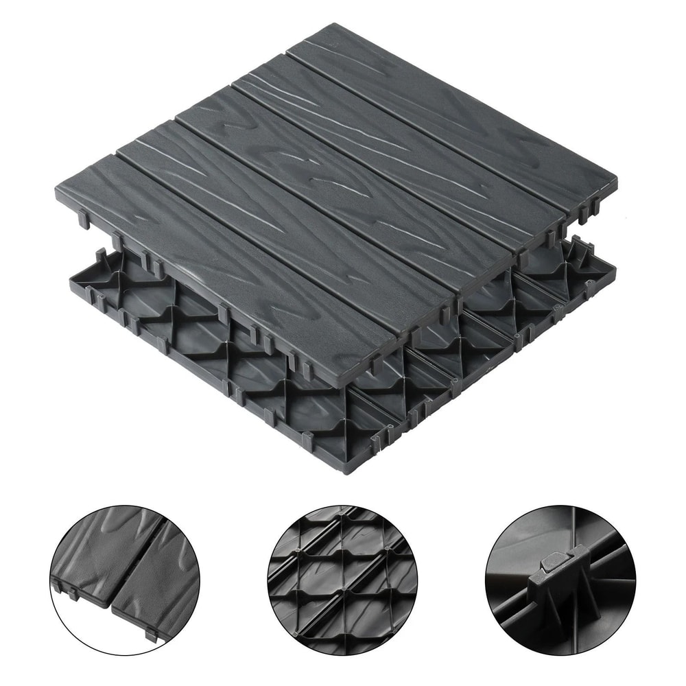 Plastic Patio Deck Tiles Interlocking Outdoor Flooring For Patio Garden Pool Areas 3