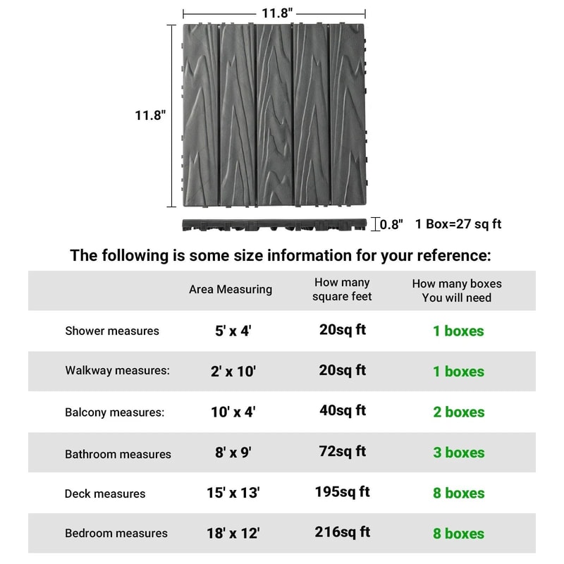 Plastic Patio Deck Tiles Interlocking Outdoor Flooring For Patio Garden Pool Areas 4