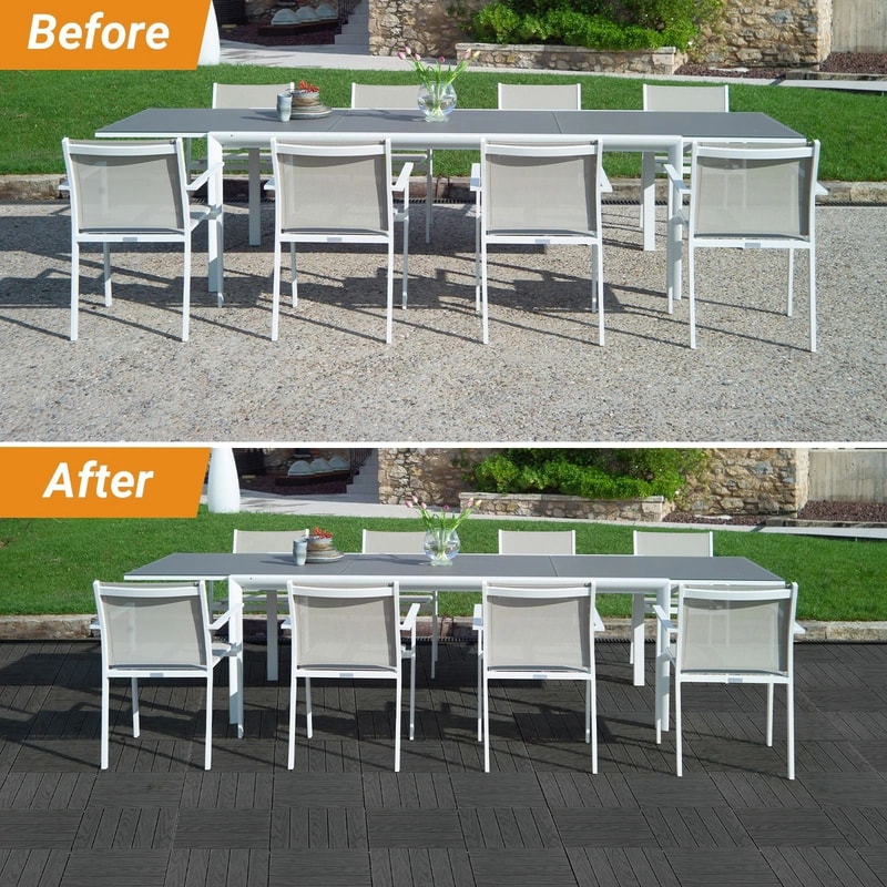 Plastic Patio Deck Tiles Interlocking Outdoor Flooring For Patio Garden Pool Areas 6