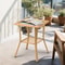 Portable Wicker Side Table With Glass Top Indoor Outdoor AllWeather Furniture 0