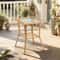 Portable Wicker Side Table With Glass Top Indoor Outdoor AllWeather Furniture 1