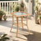 Portable Wicker Side Table With Glass Top Indoor Outdoor AllWeather Furniture 1