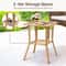 Portable Wicker Side Table With Glass Top Indoor Outdoor AllWeather Furniture 2