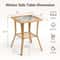 Portable Wicker Side Table With Glass Top Indoor Outdoor AllWeather Furniture 6