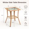 Portable Wicker Side Table With Glass Top Indoor Outdoor AllWeather Furniture 6