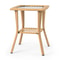 Portable Wicker Side Table With Glass Top Indoor Outdoor AllWeather Furniture 4