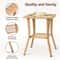 Portable Wicker Side Table With Glass Top Indoor Outdoor AllWeather Furniture 5