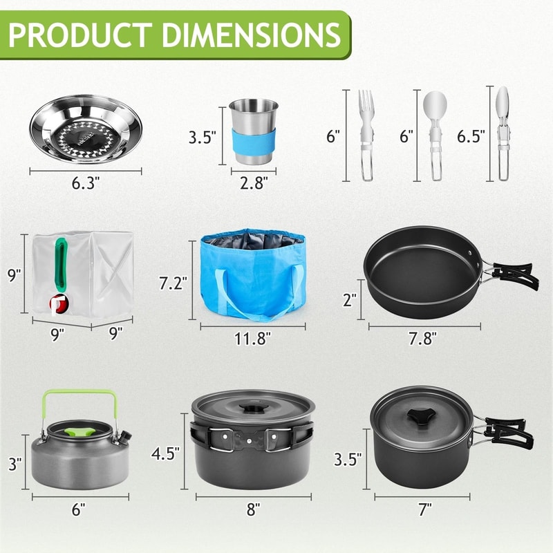 Camping Cookware Set Ultimate Outdoor Mess Kit For Picnics And Hiking 10