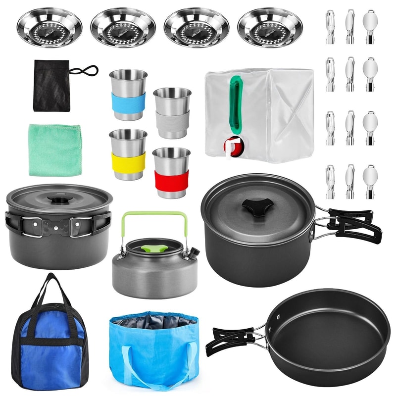 Camping Cookware Set Ultimate Outdoor Mess Kit For Picnics And Hiking 11