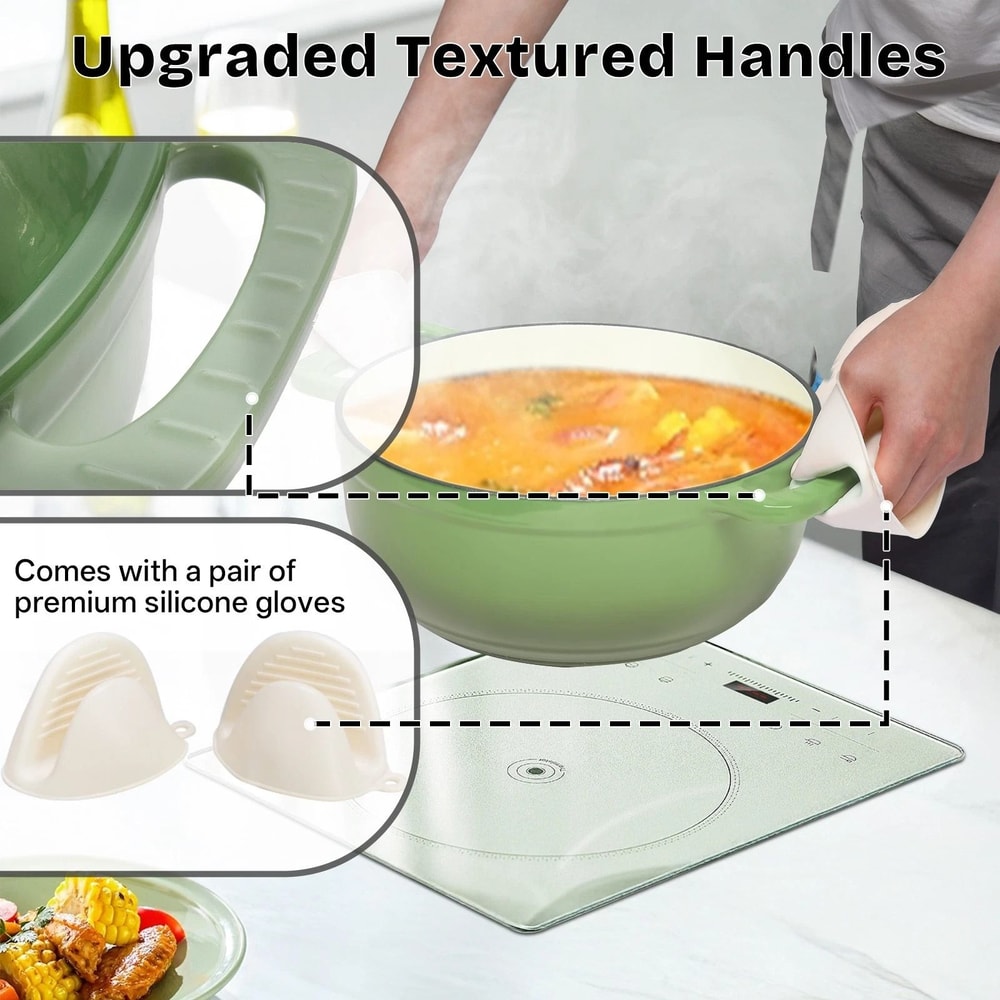 Heavy Duty Enameled Cast Iron Dutch Oven With Dual Coating 5