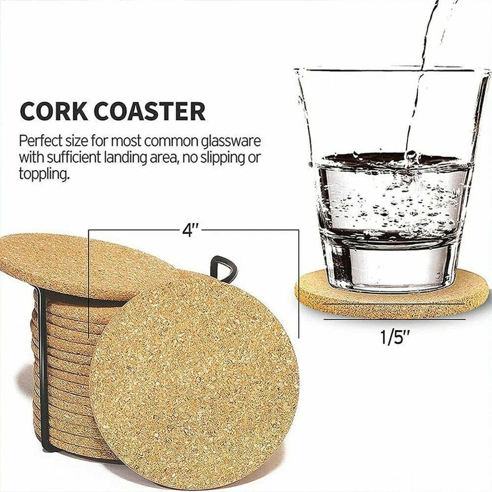 Absorbent Cork With Metal Holder For Coffee Tea And Drinks 2