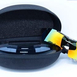 portable eyeglasses & sunglasses case with zipper and belt clip – durable hard case for protection