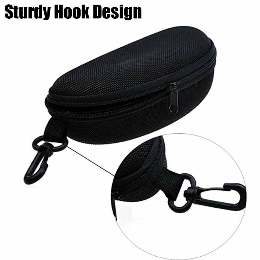 Portable Eyeglasses Sunglasses Case With Zipper And Belt Clip Durable Hard Case For Protection 9